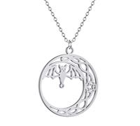 ZIAFRPN Gioielli Moon Bat Five Pointed Star Pendant Collana Moda Uomo e Donna Ultra Talismano Gioielli Regalo