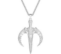 ZIAFRPN Gioielli Moon Dagger Biomeccanico Ciondolo Collana per Gli Uomini Ragazzi Guerriero Pugnale Charm Catena Hip Hop Gioielli Regalo Regalo