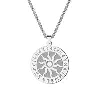 ZIAFRPN Gioielli Viking Rune Sole Collana per Gli Uomini Personalizzato Norse Charm Talismano Pendente Protezione Amuleto Collane Regalo Regalo