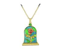 ZIAFRPN Gold Color Bell Rose Ciondolo Collana Romantica Donna Fiore Catena Lunga Collana Bella E Bestia