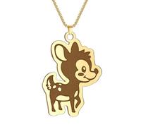 ZIAFRPN Happy Deer Gioielli da Donna Collana in Acciaio Inox Animale Pendente per Uomini Gioielli Catene Spesse Girocollo alla Moda Bambini Regalo