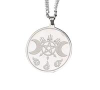 ZIAFRPN I Tre Pianeti visibili della Natura Collana Pendenti Nastro Colore Rotondo Incisione Corpo Celeste Charms in Acciaio Inox