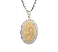 ZIAFRPN Il di Guadalupe Medaglia Religiosa Medaglia Ovale Ciondolo Collana Un Regalo Commemorativo per la Moglie di Una Madre Regali di congratulazioni
