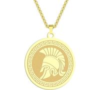 ZIAFRPN Il Greco di Guerra Ares Ciondolo Collana per Uomini Donne Monumento di Guerra Soldato Charm Collo Catena Totem Amuleto Gioielli Regalo