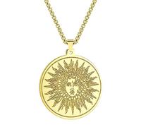 ZIAFRPN in Acciaio Inox Antico Dio Greco del Sole Helios amuleto Ciondolo Collana Fascino per Uomini e Donne Accessori per Feste