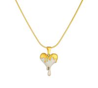 ZIAFRPN in Acciaio Inox Bianco Che Scorre Sabbia Cuore Pendente Collana Orecchini Set per Le Donne Peach Heart Trend Gioielli Regalo
