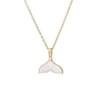 ZIAFRPN in Acciaio Inox Bianco Conchiglia Sirena Coda Fortunato Bella Collana Ciondolo Regalo di San Valentino per la Fidanzata