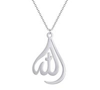 ZIAFRPN in Acciaio Inox Classico Arabo Dio Allah Art Line Collana per Le Donne Semplice Clavicola Girocollo Catene Moda Amuleti Gioielli Regali