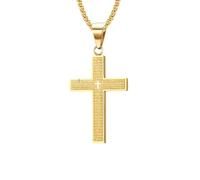 ZIAFRPN in Acciaio Inox La Preghiera del Signore Croce Ciondolo Collana per Gli Uomini Donne Preghiere Accessori dei Gioielli
