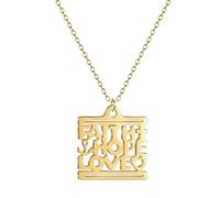 ZIAFRPN in Acciaio Inox Laser Cut Fede Speranza Amore Ciondolo Collana Uomini Donne Gioielli Regalo di Compleanno