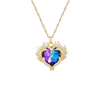 ZIAFRPN in Acciaio Inox Magnifico Colorful Love Heart Ciondolo Collana Moda Donna Clavicola Catena Gioielli Regalo