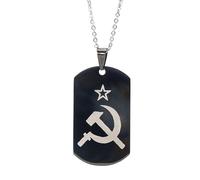ZIAFRPN in Acciaio Inox Pentagramma Stella Unione Sovietica Falce Martello Lavoratore Contadino Collana Gioielli Pendente CCCP Rivoluzione Comunista