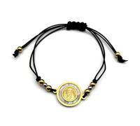 ZIAFRPN in Acciaio Inox San Benito Shell Medal Charm Bracciale per Donne Uomo San Benedetto Corda Intrecciata Catena Regolabile Bracciale Gioielli