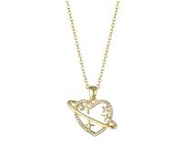 ZIAFRPN in Dream Star Guard Hollow Heart Ciondolo Placcato Collane per Le Donne Temperamento Dolce Femminile Catena Gioielli