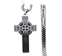 ZIAFRPN Irlandese Celtico Nodo Croce Pendente Collana in Acciaio Inox Trinità Simbolo Fortunato Amuleto Collana Donne Uomini Gioielli Colar Masculino
