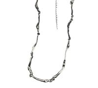 ZIAFRPN Irregolare Forma di Onda Catena Uomini Collana Advanced Sense in Acciaio Inox Figaro Collana A Catena Cubana per Uomini Donne Gioielli