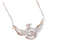 ZIAFRPN La Catena per clavicola Che batte Il Cuore con Ali d'Angelo Intelligenti è Un Regalo Elegante, Leggero, di Lusso, di nicchia e Temperamento