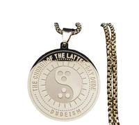 ZIAFRPN La Chiesa degli Ultimi Giorni Dude DUDEISM in Acciaio Inox Tai Chi Yin Yang Gossip Colore Oro Collana Gioielli bisuteria 611-QKC