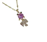 ZIAFRPN La Moda può Amare la Collana Piccolo Pesce Rosso Squisito Rosa Piccolo Fascino Koi Tutto Corrispondente Maglione Catena Ciondolo Regalo Senior