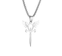 ZIAFRPN Lucido Ankh Ali d'Angelo Spada Pendente Collana per Gli Uomini Medievale Classico Mitico Amuleto Gioielli Regalo congratulazioni Regali