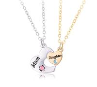 ZIAFRPN Mamma Figlia Luna Collana Cuore per Donna Ragazze Moda Geometria Clavicola Catena Accessori alla Moda Regalo per La Festa della Mamma 2025