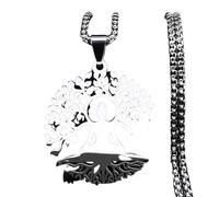 ZIAFRPN Meditazione Yoga Collana in Acciaio Inox Albero della Vita Collana Gioielli collares para Mujer