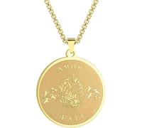 ZIAFRPN Memento Mori Amor Fati Ciondolo Collana per Donna Uomo Filosofia Stoico Amuleto Charm Catena Gioielli Regalo