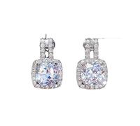 ZIAFRPN Moda Argento Colore Orecchini per Le Donne Bling Bling Bianco Cubico Dichiarazione Orecchini Gioielli