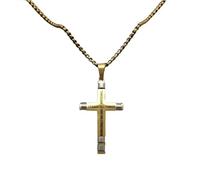 ZIAFRPN Moda Bicolore Bibbia Scritture Pendenti per Gli Uomini in Acciaio Inox Amuleto Collana Gioielli per Coppie Famiglia e Amici Regali