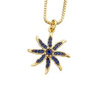 ZIAFRPN Moda Blu Fiore Design Ciondolo di Cristallo CZ Collana Charm Catena Donne Fidanzamento Festa di Nozze Accessori Regalo