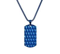 ZIAFRPN Moda Blu Rombo Uomini Collana, Dog Tag Ciondolo in Acciaio Inox, Charm Ragazzo Gioielli
