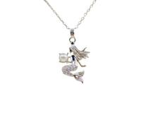 ZIAFRPN Moda Carino Charm Mermaid Collana Squisito retrò Nobile Perla Ciondolo Capelli Lunghi Design Personalizzato Regalo in Acciaio Inox