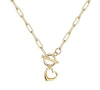 ZIAFRPN Moda Catena Hollow Heart Pendente Collane per Le Donne Toggle Choker Collare Gioielli Insegnante Regali