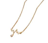 ZIAFRPN Moda Charm Amore Coppia Heartbeat Collana personalità retrò A Forma di Cuore Goccia d'Acqua Clavicola Catena Maglione Catena Regalo