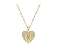 ZIAFRPN Moda Charm in Acciaio Inox Amore Cuore Conchiglia Maria Collana personalità Classica Ragazza Partito Cena Regalo Clavicola Catena