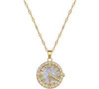 ZIAFRPN Moda Charm Micro-intarsiato Gioielli Orologio Collana personalità Classica in Acciaio Inox Shell Versatile Clavicola Catena