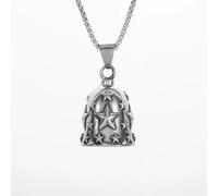 ZIAFRPN Moda Classica A Cinque Punte Stella Campana Pendente Collana da Uomo Moto Equitazione Rock Trend Banchetto Accessori congratulazioni Regali