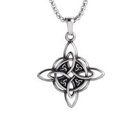 ZIAFRPN Moda Classico Irlandese Nodo Celtico Pendente Collana per Uomini e Donne Trinità Strega Nodo Gioielli Amuleto Regalo congratulazioni Regali
