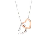 ZIAFRPN Moda e Personalizzato Micro intarsiato a Forma di Cuore in Acciaio Inox Collana Bicolore, Fascino Classico, Regalo per la Festa della Mamma