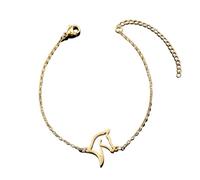 ZIAFRPN Moda Hollow Horse Head Charm Bracelet Regolabile in Acciaio Inox Catena Bracciali Gioielli