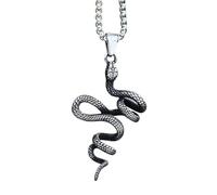 ZIAFRPN Moda Incisione Nome 3D Pendente a Serpente Collana Lunga con L'Albero Accessori Biker Animel per Uomini Collane