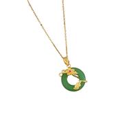 ZIAFRPN Moda Pace Fibbia Collana personalità Leggera Stile Versatile Charm Lotus Coppia Pendente Clavicola Catena