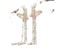ZIAFRPN Moda Reddito Perla Fiocco Gioielli Donna Orecchini 2021 Tendenza Lungo Nappa Pendente di Cristallo Regalo Festa di Halloween