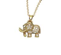 ZIAFRPN Moda Reddito Simpatico Elefante Collana Luce Lusso Micro Mosaico Tridimensionale Elefante Animale Ragazza Ciondolo Regalo di Buon auspicio