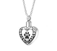 ZIAFRPN Moda Unisex Collana Catena Dog Tag cremazione Gioielli urna Collana per Ceneri per Animale Domestico Zampa Stampa Memorial Cenere Gioielli Keepsake Ciondolo