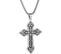 ZIAFRPN Modello Ortodosso Croce Collana per Uomini Donne Slavo Cristiano Preghiera Gioielli Amuleto Collare congratulazioni Regali