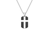 ZIAFRPN Mprainbow Cross Dog Tag Collana per Gli Uomini, in Acciaio Inox Nero Bianco rettangolo Pendente collane, Paryer Faith Jewelry