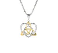 ZIAFRPN Nodo Celtico Trinità Amore Cuore Ciondolo Collana Nodo Strega Irlandese Amuleto Collane Vintage Gioielli Festa della Mamma