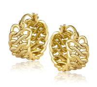 ZIAFRPN Orecchini a Cerchio con Design a Catena per Le Donne Colore dell'oro Temperamento Orecchini da Donna Gioielli Versatili da Indossare Tutti i Giorni