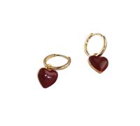 ZIAFRPN Orecchini a Cerchio smaltati a Cuore per Le Donne quotidiane e Feste minimaliste di nicchia Eleganti Gioielli Raffinati